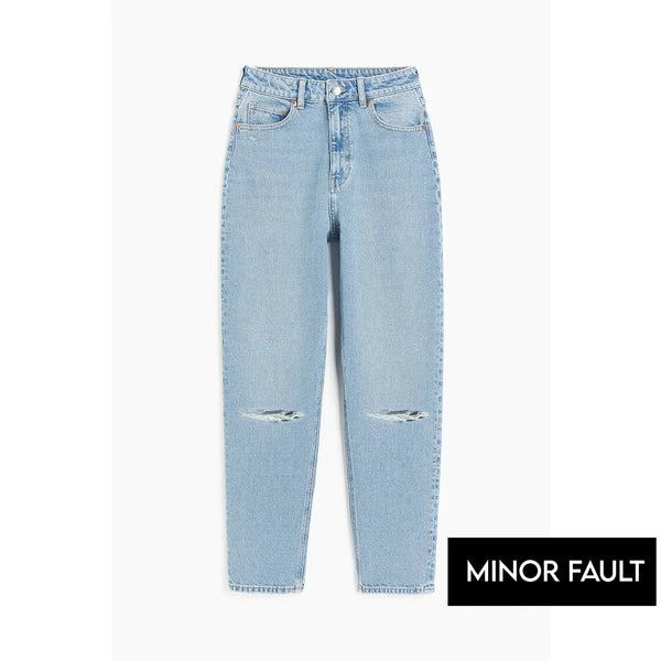(Minor Fault) Light Blue Mom Ripped Jeans | Montivo Pakistan