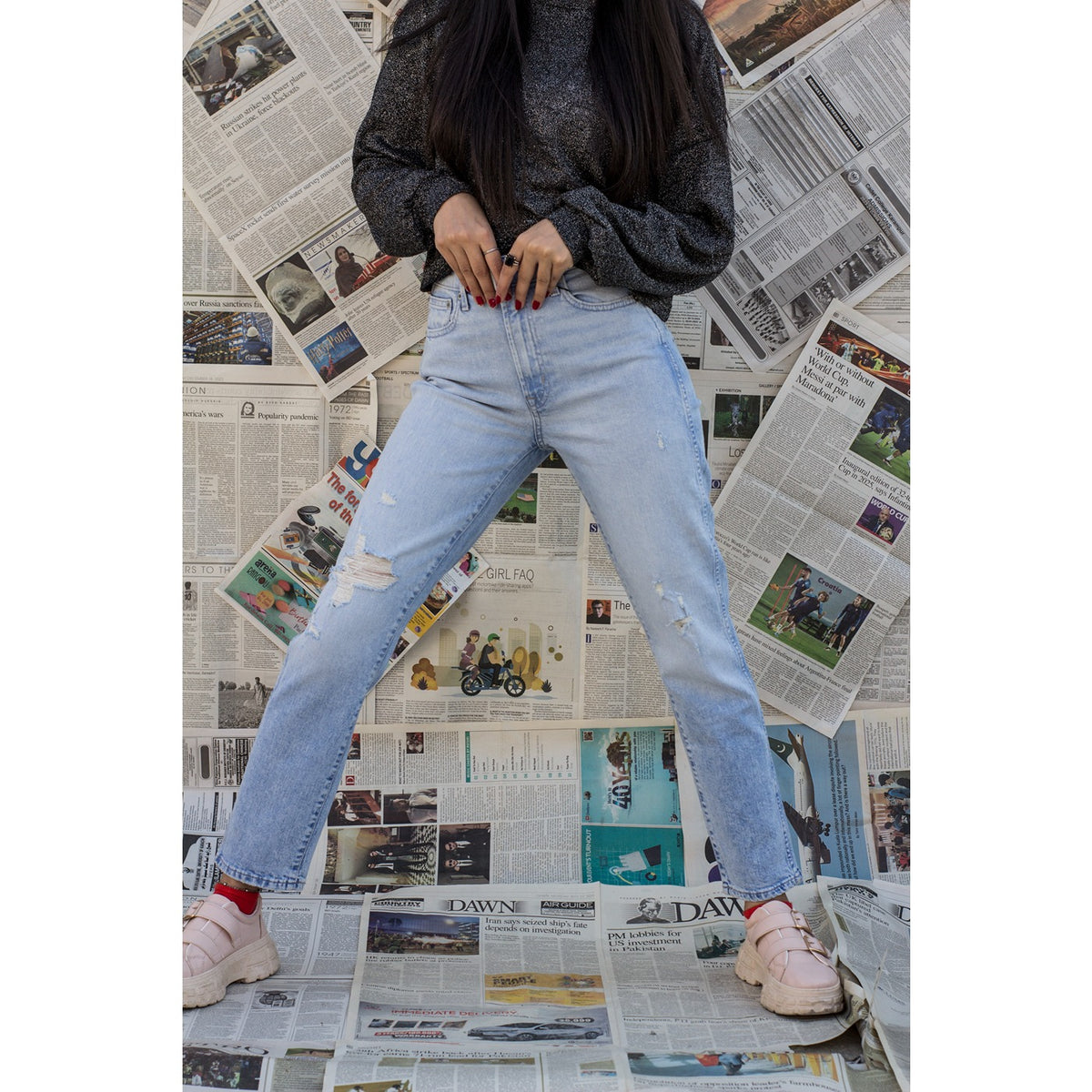 GP Blue High Rise Cigratte Jeans | Montivo Pakistan