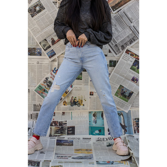 GP Blue High Rise Cigratte Jeans | Montivo Pakistan