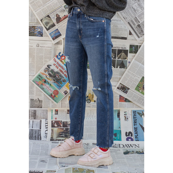 GP High Rise Distressed Cigarette Jeans | Montivo Pakistan