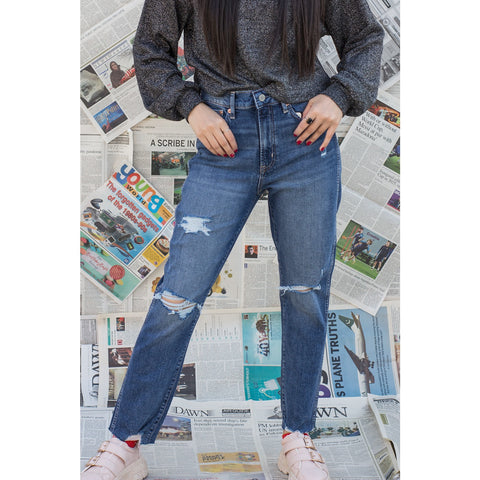 GP High Rise Distressed Cigarette Jeans | Montivo Pakistan